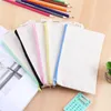 Storage Bags 20.5 8.5cm DIY Blank Plain Canvas Zipper Pencil Pen Stationery Cases Clutch Bag Gift Pouch LX6439