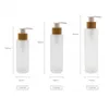 50ml 100ml 120ml 150ml Flat Shoulder Frosted Glass Spray Pump Bottles with Bamboo Lid for Skin Care Serum Lotion Shampoo Shower Gel Toi Bhfn