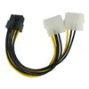 18 cm 8pin till dual 4pin grafikkortssladd y Form 8 stift PCI Express till Dual 4 Pin Molex Graphics Card Power Cable Adapters