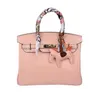 Designer -Tasche Pink Serie ~ Crocodile Platinmuster Real Leder Frauen Handtasche Kuhläden ein Schulterkreuzkörper Frauen 25 "30" Hsre