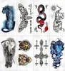3D Временная татуировка животное голубое тигровая змея мотылька для мальчиков Дети Дети наклейка татуировки Дети акварель тату