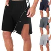 Shorts masculins printemps / été décontracté la mode Stripe Bouton épissé côté côté séparés Street Wear lâche