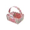 Present Wrap 4st Portable Easter Candy Box Diy Chicken Flower Design Papper Basket Party med handtagsförsörjning