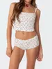 Femmes de maillots de bain pour femmes 2 pièces pyjamas set bowknot imprimer camisoles débardeur et shorts de taille élastique.