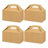 Embrulhar 50 PCs Candy Boxes Favors Favors Snack Goodie Bags With Handle Paper Cookie Gable Khaki