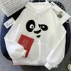 Męskie bluzy bluzy Panda kungfupanda z kapturem z kapturem nadruk z kapturem moletom FLCE na jesień/zimę kawaii długie ubrania ubrania swobodne unisex bake y240510