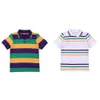 Mardi Gras Childrens Odzież Baby Boys Polo T Shirt Tops Pullover Striped Gonley Girl