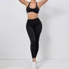 Set attivo Lycra Gym Set Women Women Push Up Bra Leggings Outfit 2024 Sport Sports Sports Abbigliamento grigio rosa rosa ropa de yoga abbigliamento