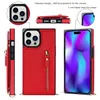 Crossbody Double Button Fermuper iPhone15pro Max 14plus 13 12 11 Kart kayış destek destek önleyici Apple 15 Çok fonksiyonlu cep telefonu kasası