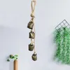 Decorative Figurines Handcrafted Rope Vintage Bells Wind Chimes Cow With Jute Hanging Front Door Bronze Wall