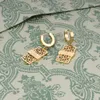 Luxury Designer Women Hoops Letter Drop Earrings Stainless Steel 18k Gold Rose Girls C-Letter Logo Engrave Earrings Wedding Party Jewelry Birthday Christmas Gift