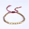 Bracelets de charme 12pcs mixtes 5 couleurs ethniques bouddhistes tibétains cuivre Bracelet rouge Femmes hommes vintage Fil de filetage à la main