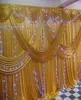 Fronte di nozze in seta di ghiaccio dorato con sfondo del palco e tende 20ft 20ft w x 10ft h per la decorazione del matrimonio4848928