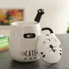 マグカップ400mlクリエイティブな子猫漫画カップルコーヒーユニークなセラミックティーカップ付きスプーンミルクカップ卸売