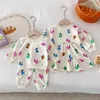Kleidungssets Milancel Baby Set süße Hund Print Girls Kleider Jungen Kapuzenpodien Anzug bruher und Schwestern