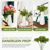 装飾的な花10 PCS屋外用の人工タンポポのフェイクフラワーシミュレーション植物茎タンポニ剤プラスチック装飾品花嫁と花嫁と花嫁