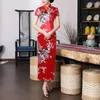 Vêtements ethniques Chinois National Cheongsam Notons Boutons Satin Slim Slim Fit Summer Summer Qipao Soirée Robe de mariée