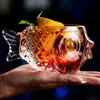 Creative 3D Transparent Fish Shape Bar Coquetel Glass Party grossa pesada adorável tigela Copa Cold Drink