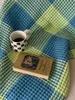 Battaniye battaniye büyük waffle iplik boyalı uzun elyaf pamuk kafes vintage banyo havlu fular püskül klima şal