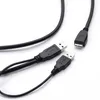 Nouveau câble de disque dur Micro-B Micro-B Double tête Câble de données d'alimentation USB avec alimentation auxiliaire 0,6 / 1Mètre