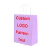 Wrap regalo Kraft Custom Kraft Borse da stampa portatile Packaging Take-Out Rose Red Shopping Lilla Purple