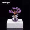 Natural Gemstone Mini Crystal Gravel Lucky Tree Rose Quartz Amethyst Healing Stones Children's Gift Home Ornaments