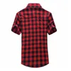 Chemises décontractées pour hommes chemises à carreaux rouges et noirs pour hommes Mode Summer Chemise gay géruire court choux de choux