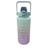 Высококачественная градиентная бутылка с водой большие мощности гладкая глазурь с крышкой и соломой 2000 мл спорта на открытом воздухе.