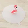 Mokken 11 cm Mooie transparante flamingo siliconen mug cover cover deksels drinken stofbestendig
