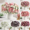 Dekorativa blommor Artificial Rose Elegant Flower Bouquet för hemmakontoret Centerpiece Realistic Faux Wedding