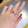 Cluster Rings 925 Silver French Lace Edge Simulation Pigeon Blood Red 6 8 Oval Romantic Fashion Ring Wedding Jewelry