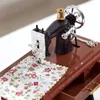 Декоративные фигурки ретро мини -швейная швейная коробка модель модель творческого подарка на день рождения дома