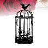 Candele di candele Bird Cage Candlestick Holder Europe Metal Country Style Vintage Retro Tealight Decor (Nero)