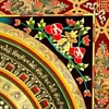 Bordduk Buddhist Rune Buddha Incantation Lotus Flower om Mani Padme Hum Hindu Mandala Altar Style Round Tracloth