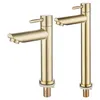 Bathroom Sink Faucets 304 Stainless Steel Basin Tap Home Vintage Brushed Gold Cold Faucet Shower Torneira Chuveiros Modernos Para Banheiro