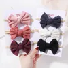 Hair Accessories 3/4Pcs/Set Soft Print Bows Headband for Kids Girls Newborn Baby Headband Nylon Elastic Hair Band Headwear Hair Accessories Gift