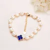 Zhiteng Natural Pearl Freshwater White Rice Beads Armband Bangles Gold Beaded Armelets Fashion Jewelry for Women Partihandel