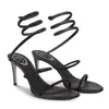 Luxury Luxury Renecaovilla Sandals Sandals Sandals Cleo Robe de serpent couverte de ramines