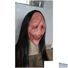 Party Masks Terror Hair Long Evil Mask Halloween Costume Women Men Adt Ghost Haunted House Props 230824 DROP DIVRITE