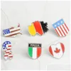 Pins Broschen Stifte Broschen Broschen Nationalflaggen Emaille Kanadisch Amerikanisch Deutsch Italienische Flagge Revers Pin Knopf Halsband Brosche Abzeichen Dhski