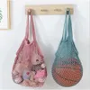 Handbags Mesh Net Shopping Shopper Tote Woven Cotton String Fruit Bags Handbag Reusable Home Storage Bag Lska245