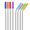 Tass jetables pailles 100 pcs / réglage du capuchon en silicone de paille métallique