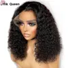 Afro lockiga kanter peruk 4c kinky kanter baby hår spetsar peruker 200% 13x4 hd spets frontala peruk remy kinky curly simualation mänskliga hår peruker för kvinnor