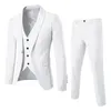 Mens Suit Slim 3 Piece Business Wedding Party Vest Pants Coat Casual Solid Blazers Jacket Luxury 240514