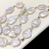 Naszyjniki wiszące naturalny barokowy naszyjnik perłowy jasny biały słodka woda