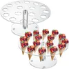Bakeware Tools Ice Cream Cone Display Stand Round Transparent Holder For Weddings Födelsedagar Anniversaries 16 Hole