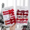 Saç Aksesuarları 10 PCS/LOT Noel Bebek Kız Bebekler Saç Klipler Şeridi Noel Baba Hediye Çorap Ağacı Reçinesi Saç Bows Noel Dans Partisi Saç Türleri