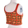 Women's Tanks Women Beach Vacation Camisole Vests Crochet Knitted Flower Sleeveless Crop Top