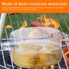 Tazones de cocción de vidrio con tapa de 1.6L/54 oz Sacapitis resistente a las manijas de cacerola resistente al calor STOVETOP antiadherente
