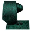 Bow Ties Hi-Tie Designer Paisley Black Green Elegant Tie For Men Fashion Brand Wedding Party Necktie Handky Cufflink Wholesale Business